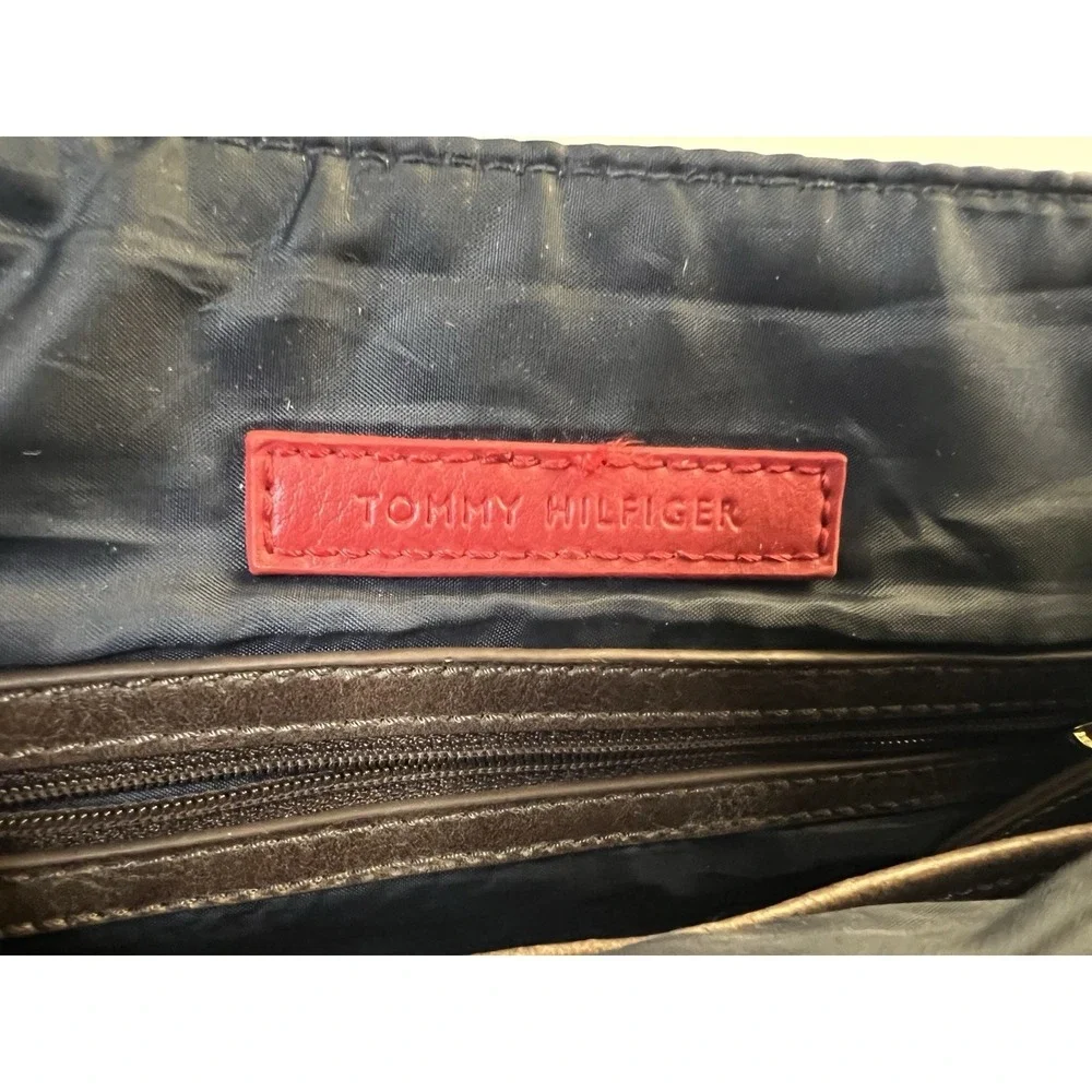 Tommy Hilfiger Jacquard Flap Top Messenger/Crossbody Bag-Tan/Brown Shoulder